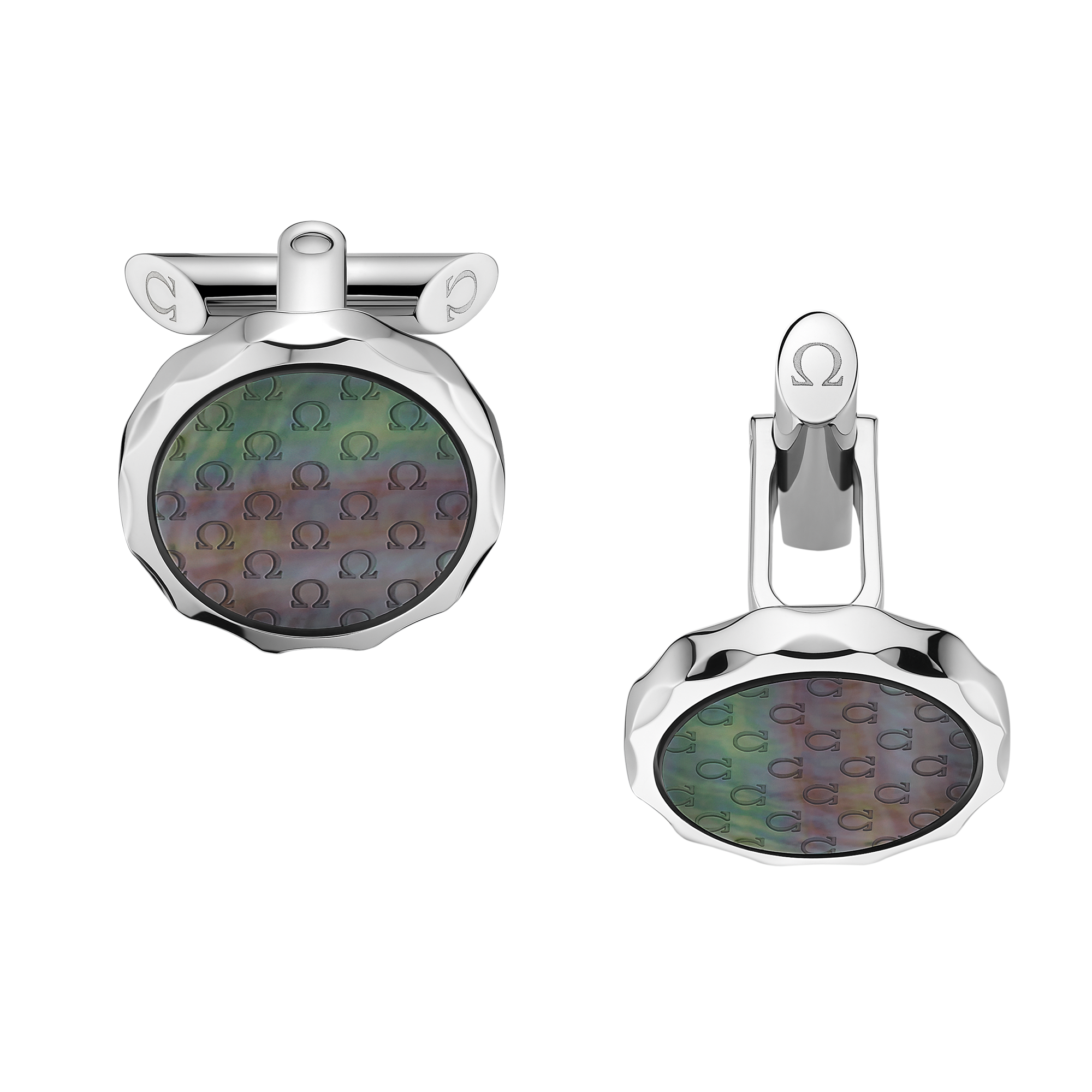 欧米茄Aqua系列 袖扣, 精钢, 大溪地珍珠贝母 - C607ST0700105